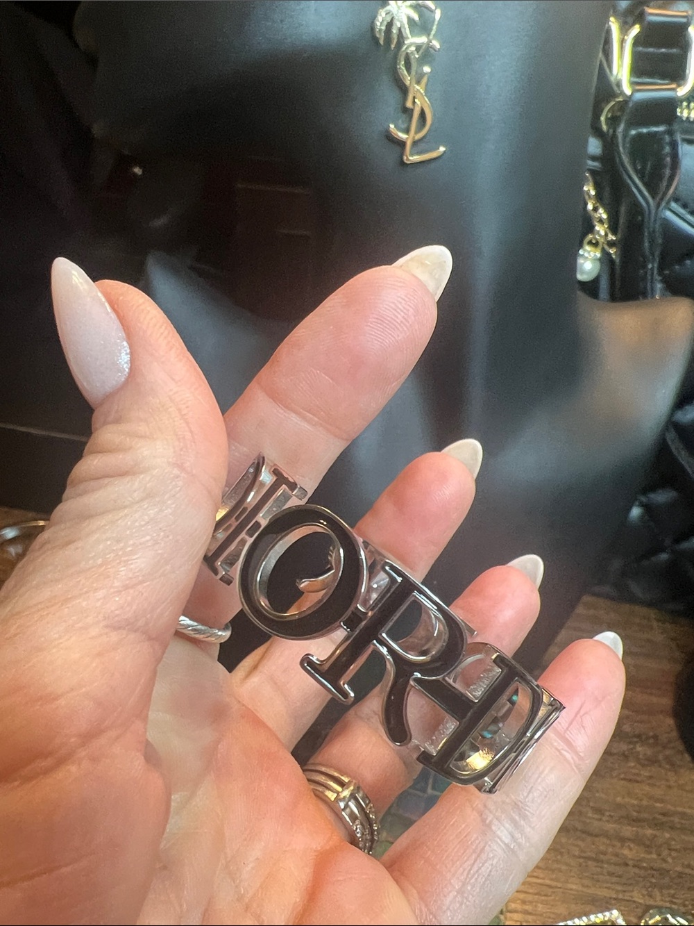 Silver Lettering Bracelet - Picture 3 of 8